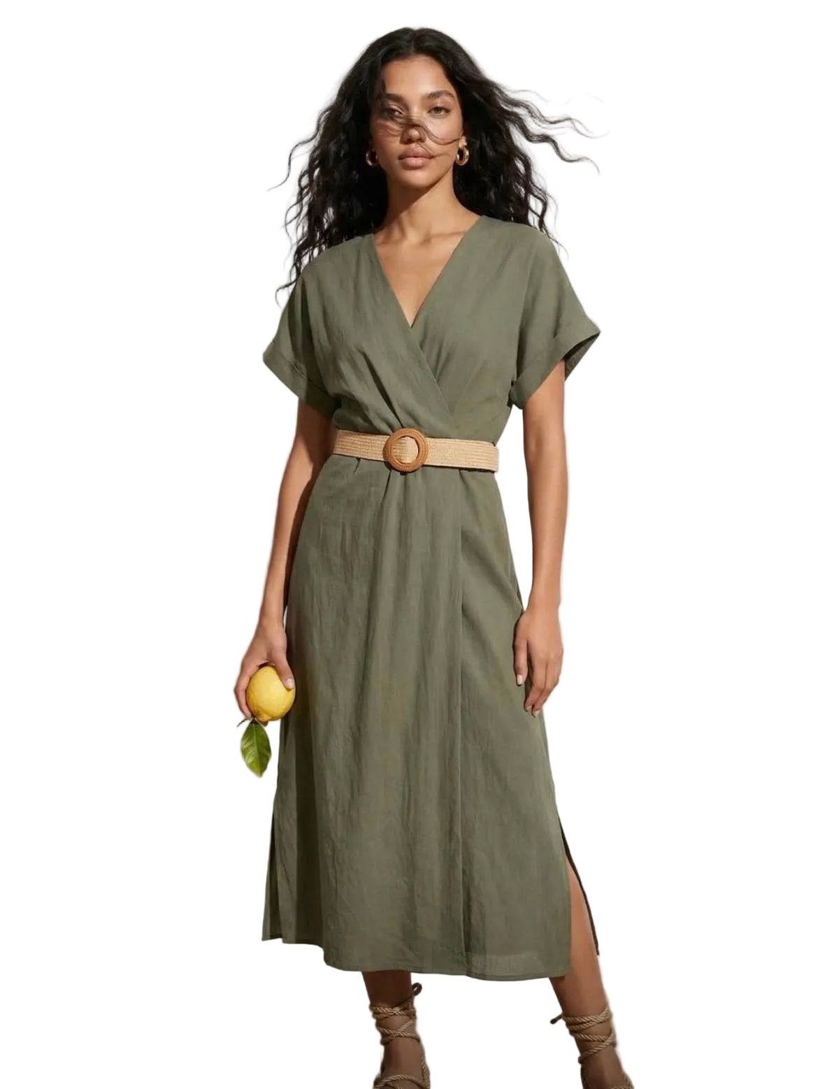 Robe Fluide Kaki – Please | Viscose Légère Femme Été