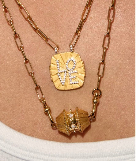Collier Gold Big Talisman Mya-Bay | Modulable 3 Façons Doré Femme