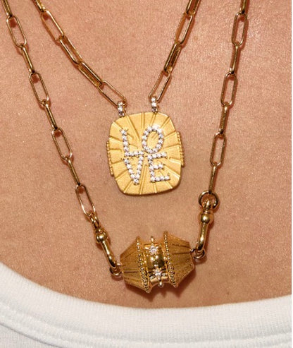 Collier Gold Big Talisman Mya-Bay | Modulable 3 Façons Doré Femme