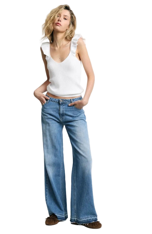 Jean Wide Leg Stone Wash – Please | Denim Lyocell Souple Femme