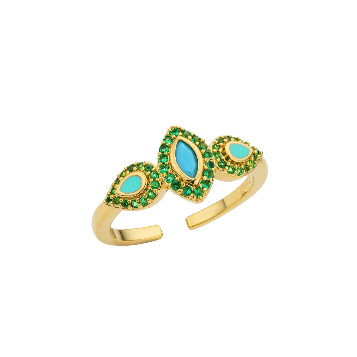 Bague Turquoise Mademoiselle Dorée – Mya Bay | Émail & Or Fin 24k