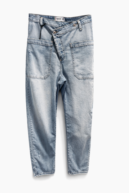 Jean Cargo Taille Croisée Tapered Femme – Please | Différence