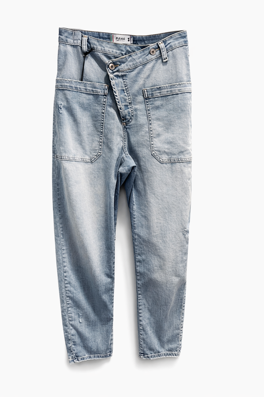 Jean Cargo Taille Croisée Tapered Femme – Please | Différence