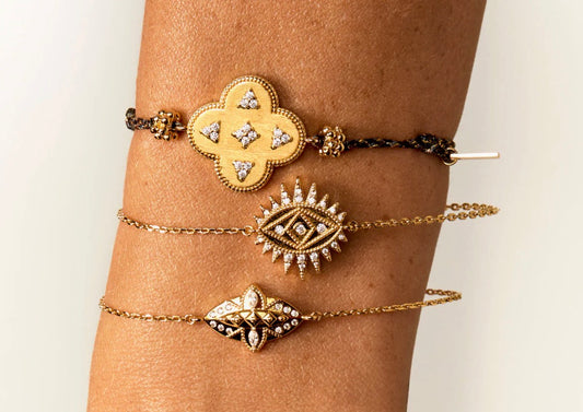 Bracelet Lucky Ajustable Doré Brossé – Mya Bay | Or Fin Recyclé Femme