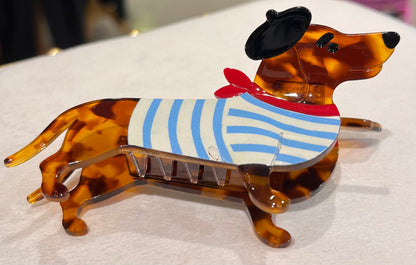 Pince à cheveux Teckel L’accessoire fun et mode