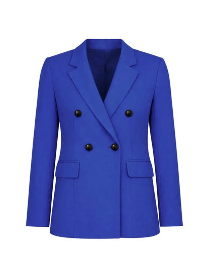 Blazer Croisé Bleu Électrique Femme – Coupe Droite Structurée | An'ge