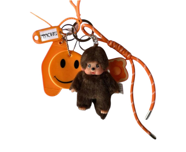 Bag Charm Kiki Orange Shouia | Bijou de Sac Coloré Rétro Smiley