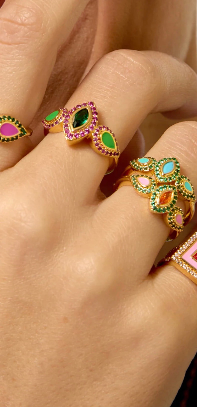 Bague Turquoise Mademoiselle Dorée – Mya Bay | Émail & Or Fin 24k
