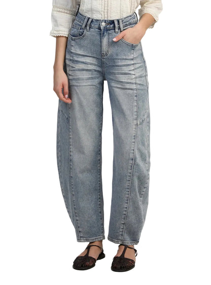 Jean Ballon Taille Haute Délavé – PRIME | An'ge