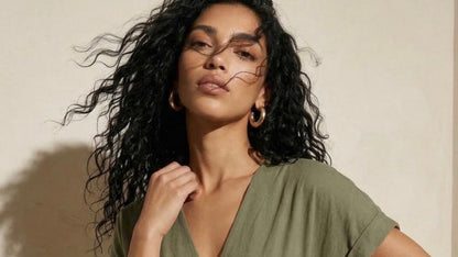 Robe Fluide Kaki – Please | Viscose Légère Femme Été
