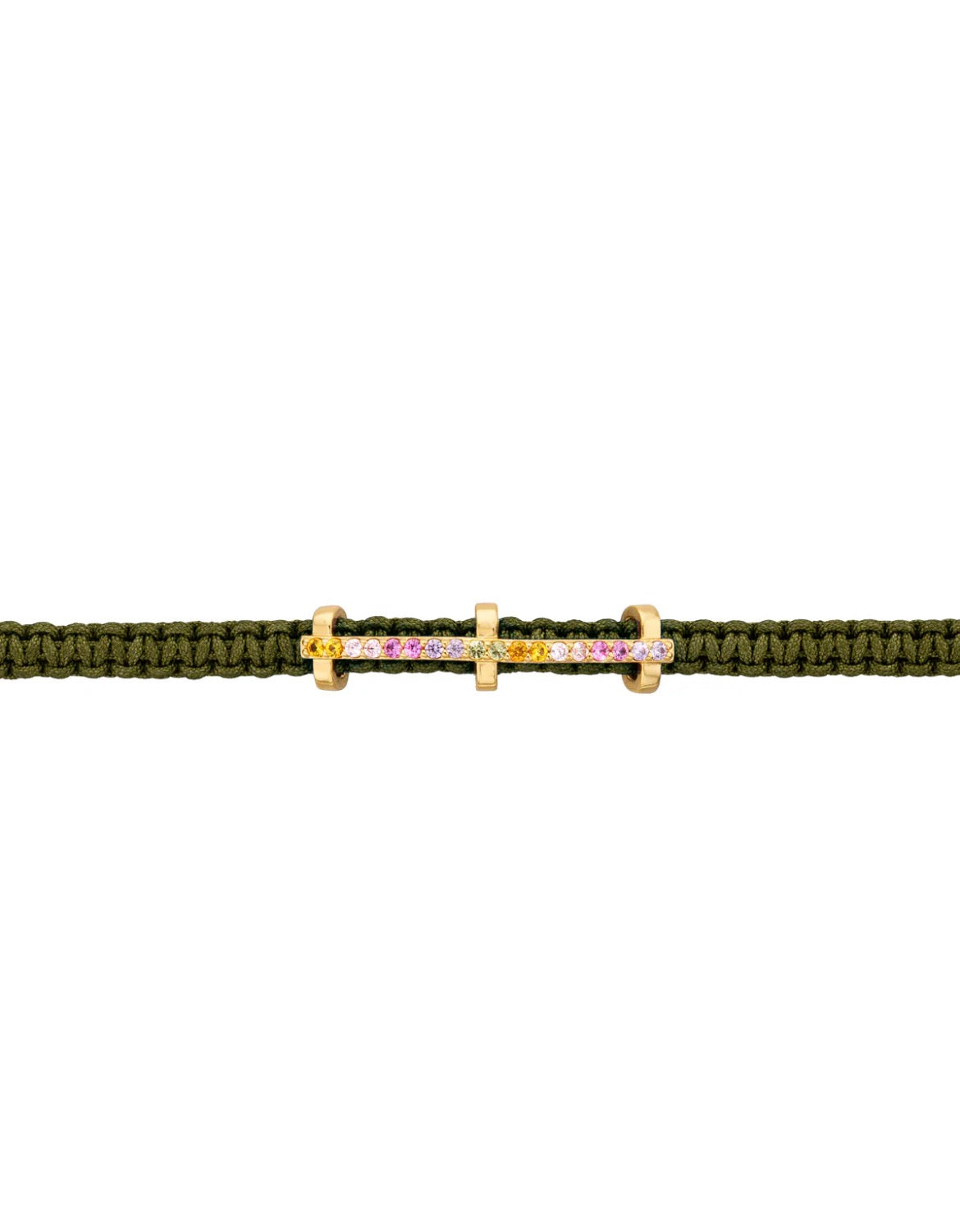 Bracelet Kaki – MYA BAY | Tressé Kaki & Zircons