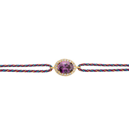 Bracelet Amethyst Dynasty Pierre Violette Ajustable – Mya Bay | Zircons Cordon