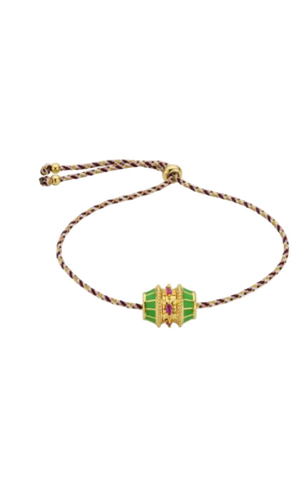 Bracelet Green Talisman Doré – Mya Bay | Porte-Bonheur Ajustable Femme