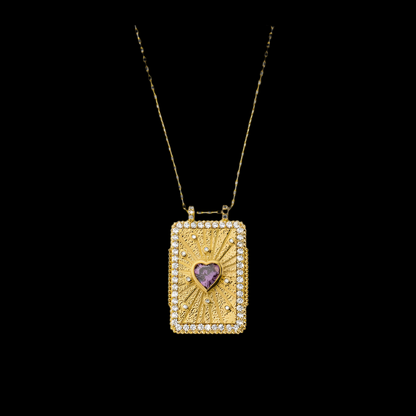 Mya-Bay collier Améthyste heart Bohème