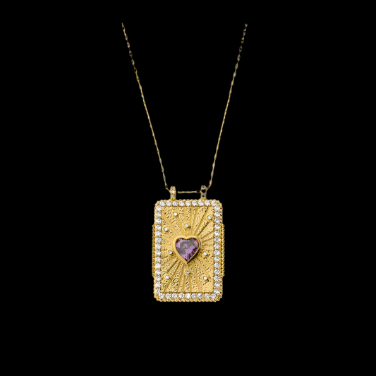 Mya-Bay collier Améthyste heart Bohème