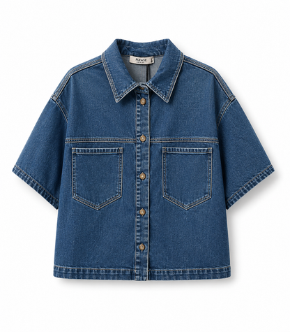 Surchemise Denim Loose – Please | Coton Stretch Femme