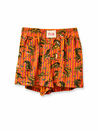 Short Imprimé Tigre Frok – Éponge Rose & Orange