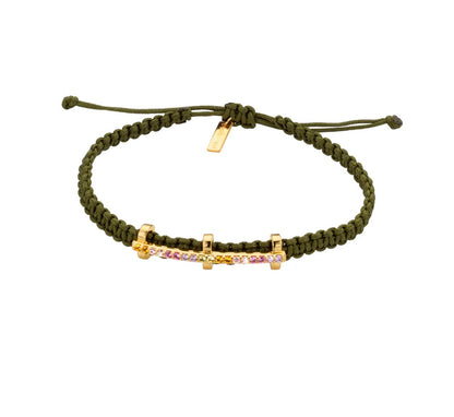 Bracelet Kaki – MYA BAY | Tressé Kaki & Zircons