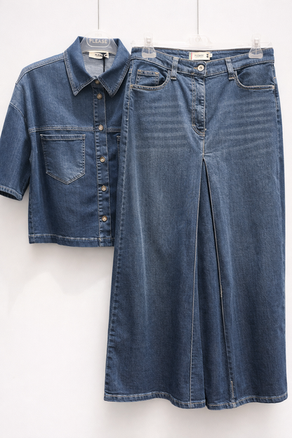 Surchemise Denim Loose – Please | Coton Stretch Femme