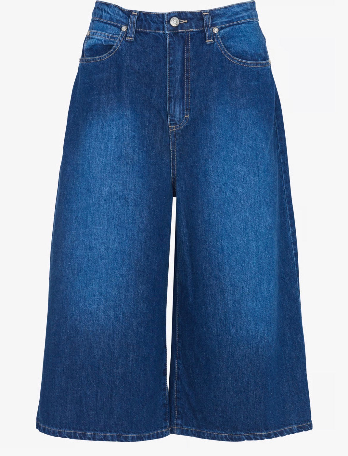 Bermuda Long denim wide-Cool chic version 2026