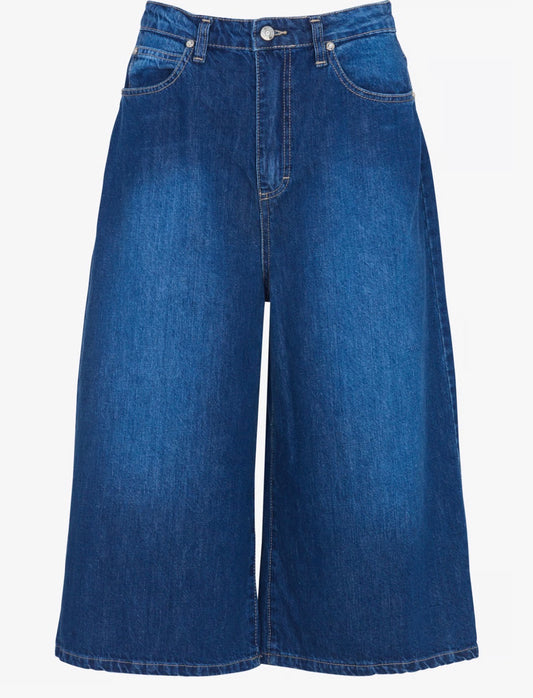 Bermuda Long denim wide-Cool chic version 2026