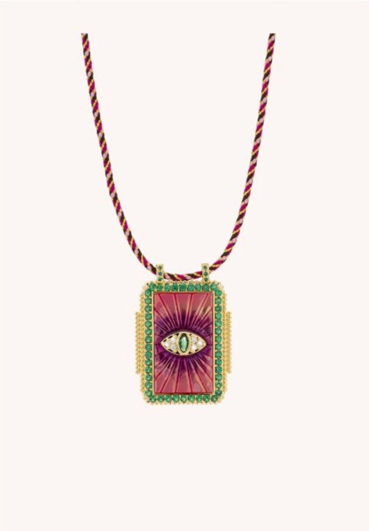 Collier fushia Eye bohème Mya-Bay