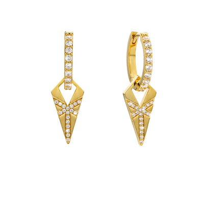 Boucles d'Oreilles Java Dorées Zircons – Mya Bay | Graphiques & Féminines