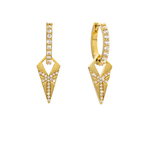 Boucles d’oreilles JAVA dorée zircon|MYA BAY