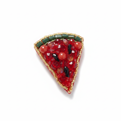 Broche Pizza Perles & Strass Schouia | Accessoire Mode Fun Femme