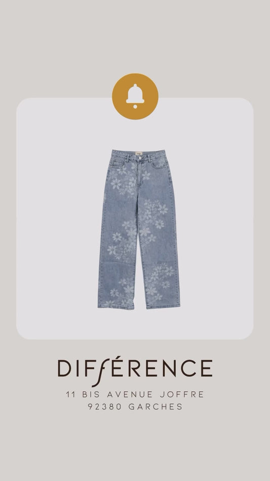 Jean Imprimé Floral Taille Haute Droite – PIPFLEUR | An'ge